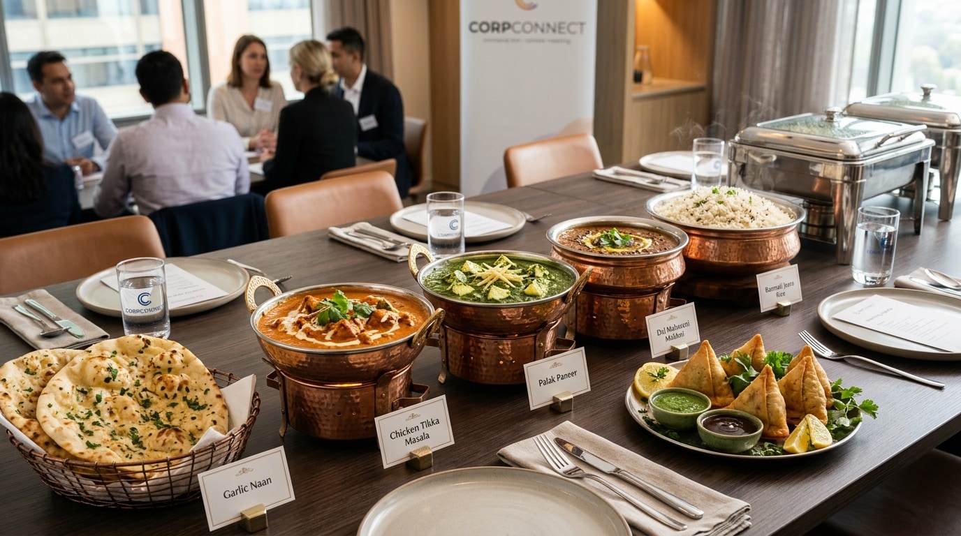 Essentials corporate lunch catering package spread from Rani Mahal